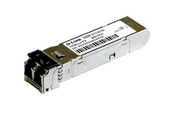 DEM-211 SFP-трансивер с 1 портом 100Base-FX для многомодового оптического кабеля (до 2 км)