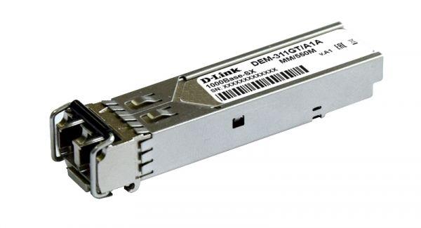 DEM-311GT SFP-трансивер с 1 портом 1000Base-SX для многомодового оптического кабеля (до 550 м)