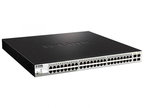 DGS-1210-52MPP Настраиваемый L2 коммутатор с 48 портами 10/100/1000Base-T и 4 портами 1000Base-X SFP (порты 1-48 PoE 802.3af/at