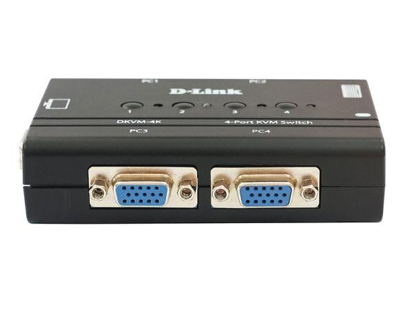 DKVM-4K 4-портовый KVM-переключатель с портами VGA и PS/2