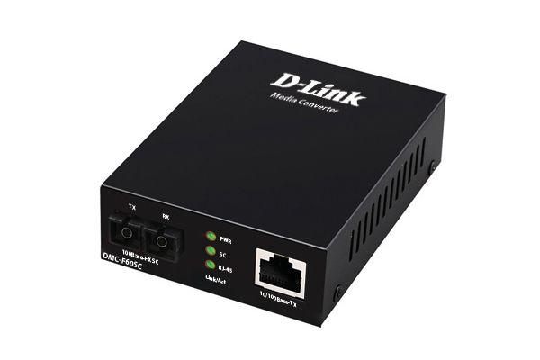 DMC-F60SC Медиаконвертер с 1 портом 10/100Base-TX и 1 портом 100Base-FX с разъемом SC для одномодового оптического кабеля (до 60 км)