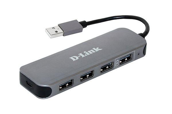 DUB-H4 Концентратор с 4 портами USB 2.0 (1 порт с поддержкой режима быстрой зарядки)