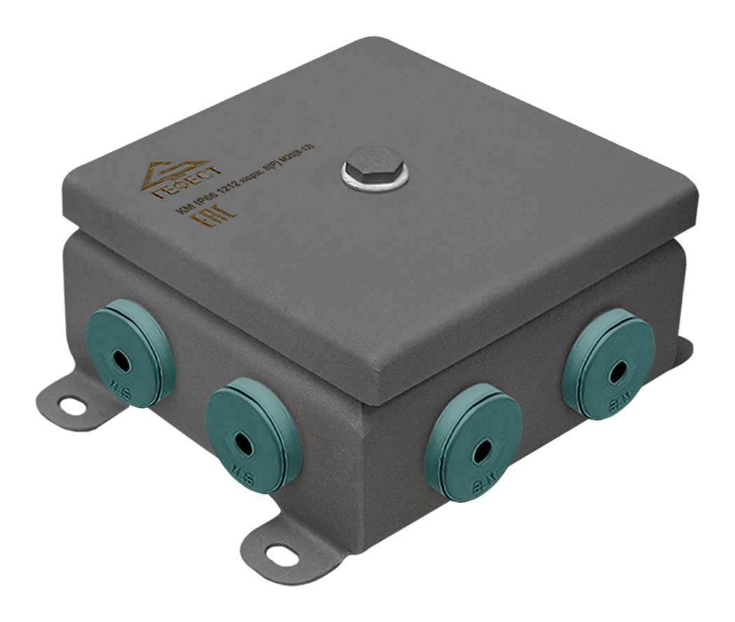 Коробки монтажные КМ IP66(Р) 1212 8 вводов (8-13)  из нержавеющей стали