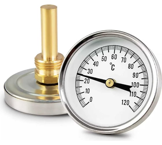 Аксиальный термометр 0C-120C, D63 мм, погружной, подключение G1/2, MVI, AT.63120.04 3 MVI