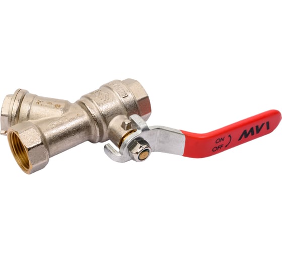 Шаровой кран полнопроходной с фильтром 3/4" внутренняя-внутренняя