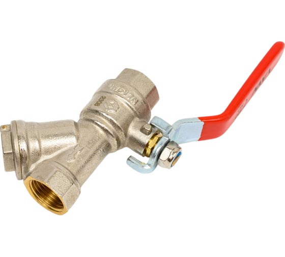 Шаровой кран полнопроходной, с фильтром 1/2" внутренняя-внутренняя, ручка, MVI, BV.631.04 3 BV.631.04