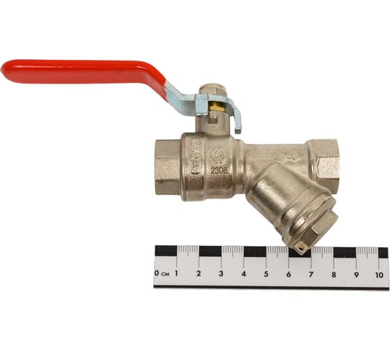 Шаровой кран полнопроходной, с фильтром 1/2" внутренняя-внутренняя, ручка, MVI, BV.631.04 4 178447575