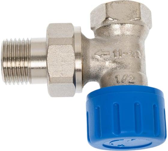 Термостатический угловой клапан с преднастройкой 1/2"