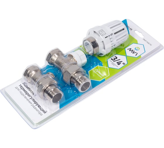 Терморегулирующий комплект для подключения радиатора прямой, 3 в 1 3/4", MVI, TR.623.05 4 189114293