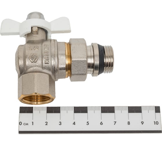 Шаровой кран полнопроходной, угловой с полусгоном, с самоуплотняющимся кольцом 1/2", MVI, BV.523.04 4 196470009