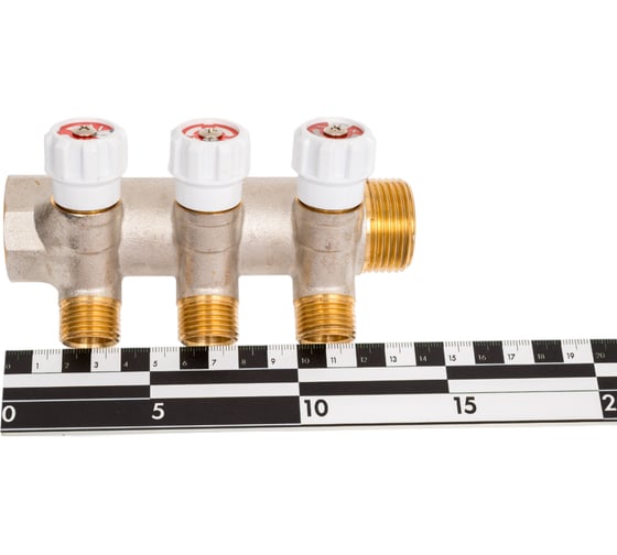 Коллектор латунный с регулирующими вентилями 1"x1/2"x3 выхода, MVI, MM.403.0604 4 196471641