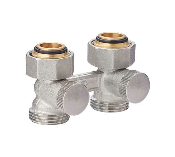 Узел для нижнего подключения радиатора прямой 3/4" евроконус