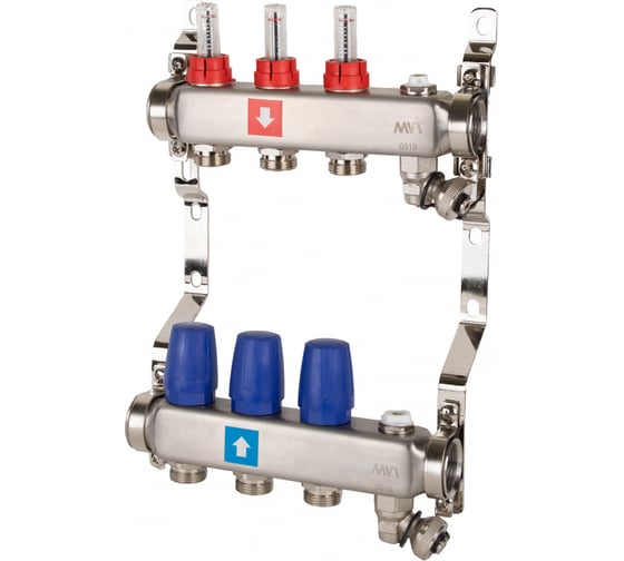 Коллектор из нержавеющей стали в сборе с расходомерами