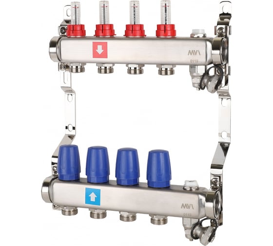 Коллектор из нержавеющей стали в сборе с расходомерами