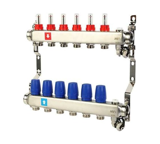 Коллектор из нержавеющей стали в сборе с расходомерами