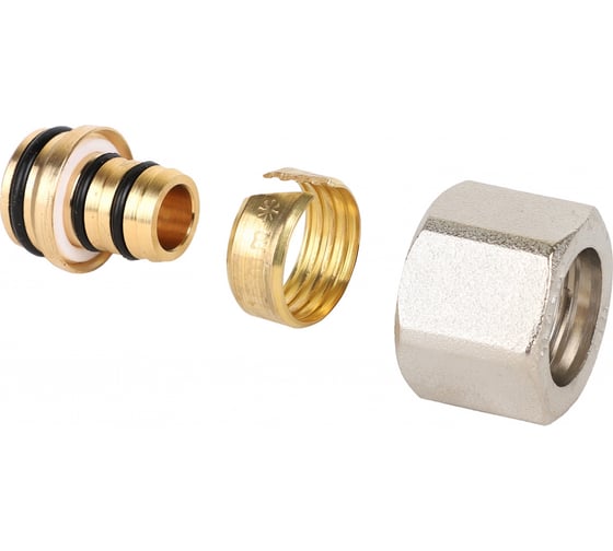 Обжимной фитинг для полиэтиленовой и металполимерной трубы (евроконус) 1/2"x16x2