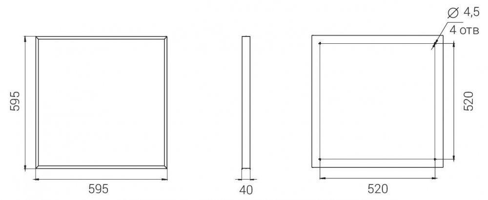 Office Slim 19/2200 opal 3K, Diora, DOS19-O-3K 7 20190710 gabaritnyij chertezh diora office 0x0 3fe 4