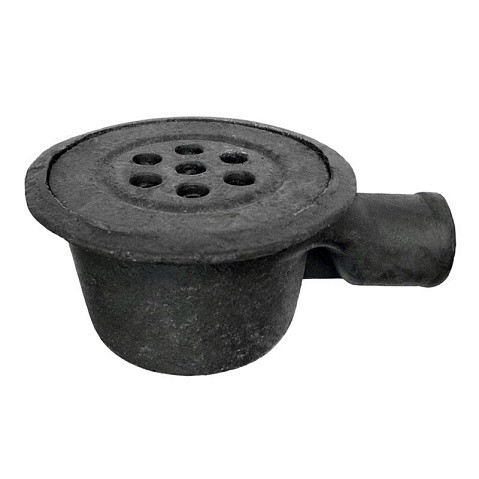 Трап круглый чугунный DN 50 с горизонтальным выпуском и чугунной решеткой