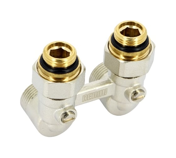 Угловой узел НН 1/2х3/4 ЕК с накидной гайкой шар краны для радиаторов с нижним подводом, 240737, РЕХАУ 4 51047466