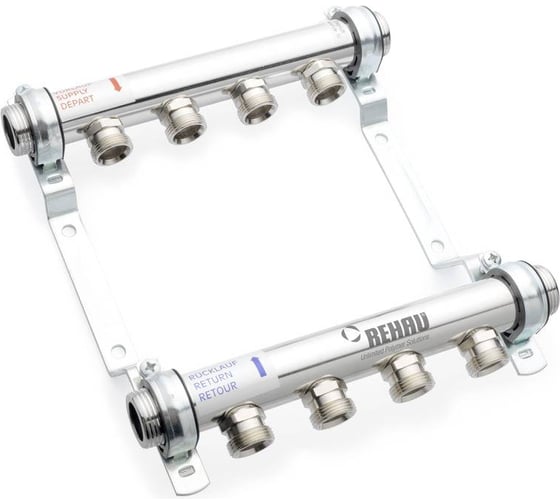 Коллектор 1 HLV 12 выход-3/4 ЕК нержавеющая сталь
