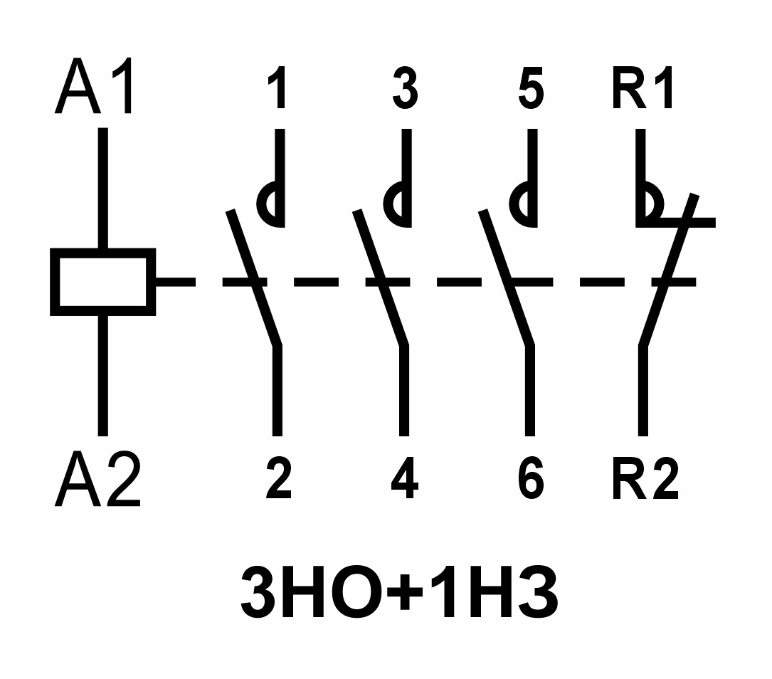 Модульный контактор 3НО+1НЗ контакт 63А (12В AC/DC), Релеон, KM1.31.0.012.63 4 km1.31 shema 16
