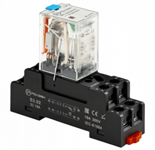 Миниатюрное силовое реле, 2 перекидных контакта 10А (48В DC) блокируемая кнопка проверки, светодиод, Релеон, RP5.32.9.048.05 3 rp5 socket with relay 4
