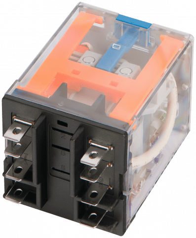 Силовое реле, 2 перекидных контакта 16А (110В DC) блокируемая кнопка проверки, светодиод, Релеон, RP7.32.9.110.05 3 rp7.32.9.110.05 3